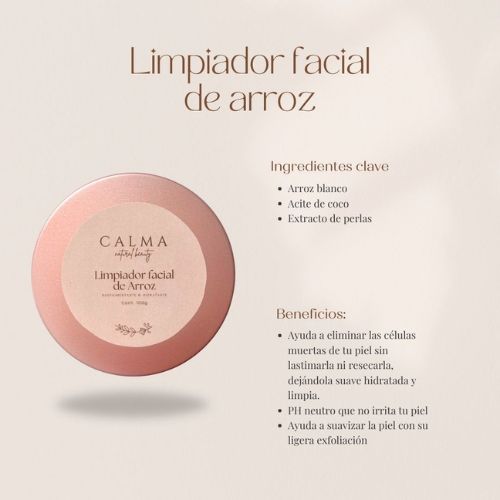 CALMA Natural Beauty - Limpiador Facial de Arroz